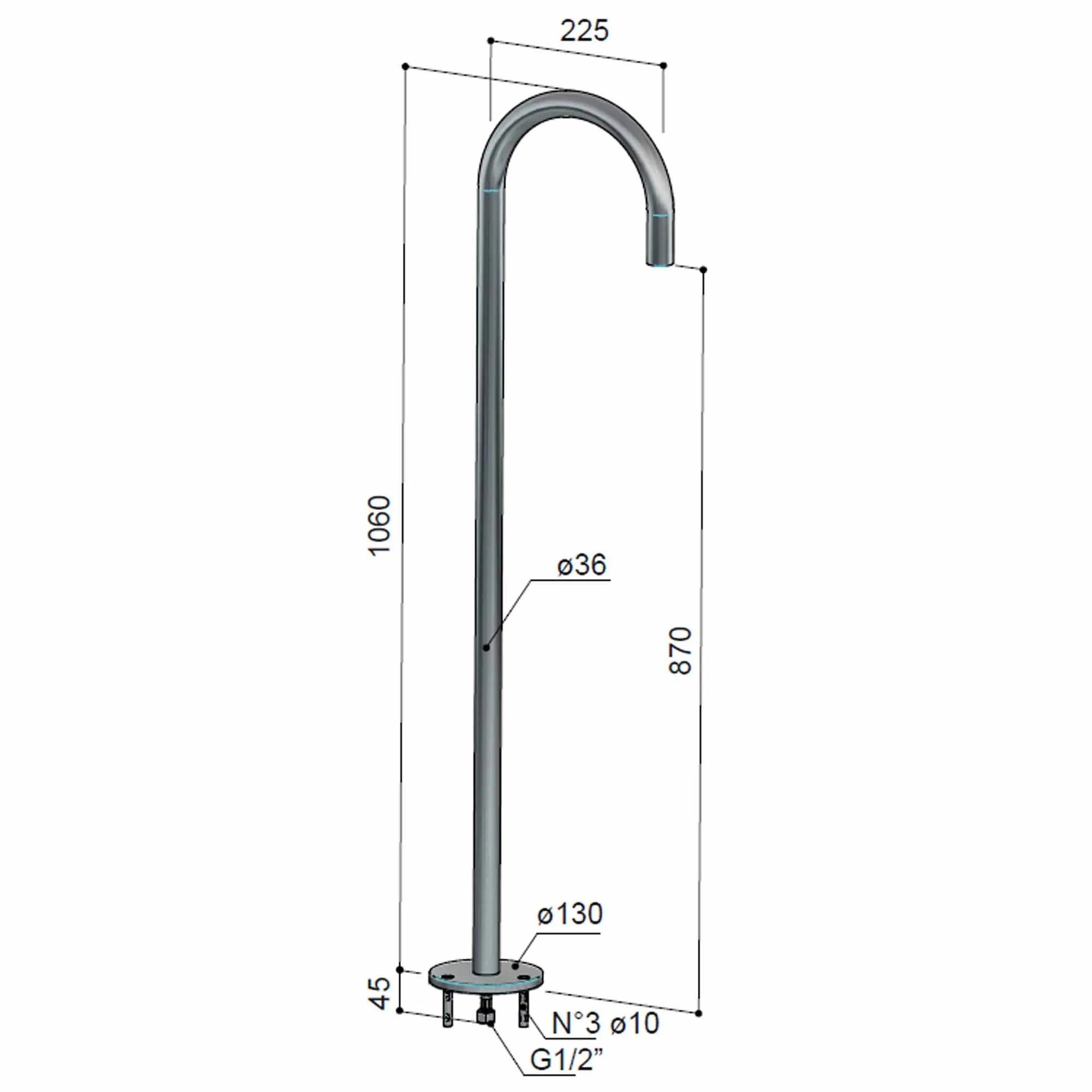 Cobber Floorstanding Bath Spout