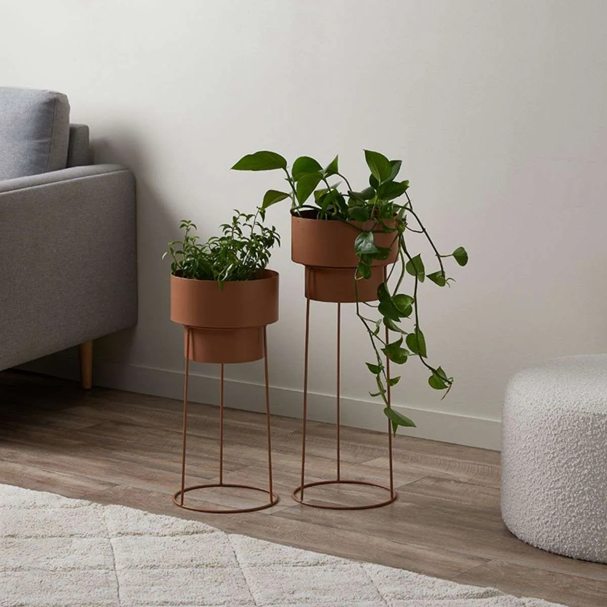 Constance Metal Plant Stand - Terracotta - Short Mocka