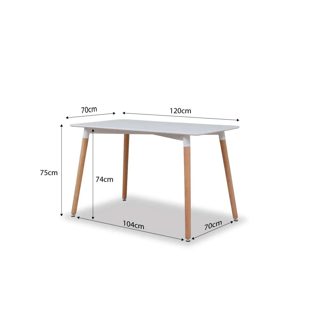 Contemporary 4 Seater Dining Table - White Mocka