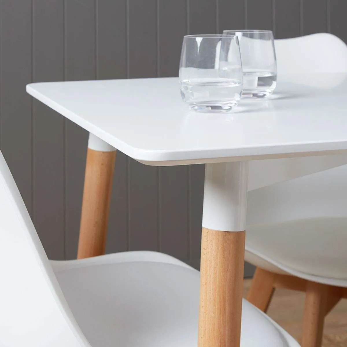 Contemporary 4 Seater Dining Table - White Mocka
