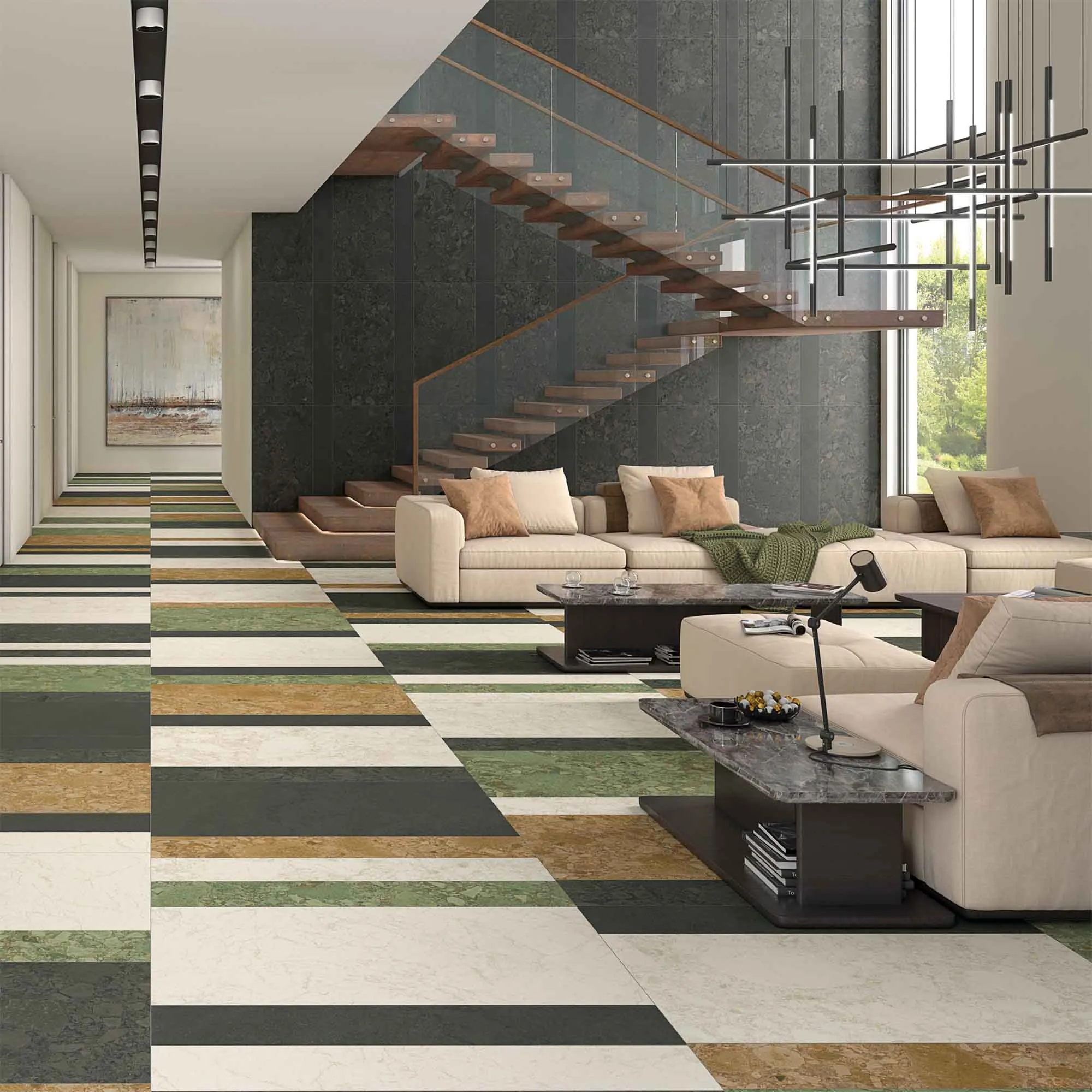 Cream-R Dune Stone Effect Porcelain Tile 60x120cm Matt