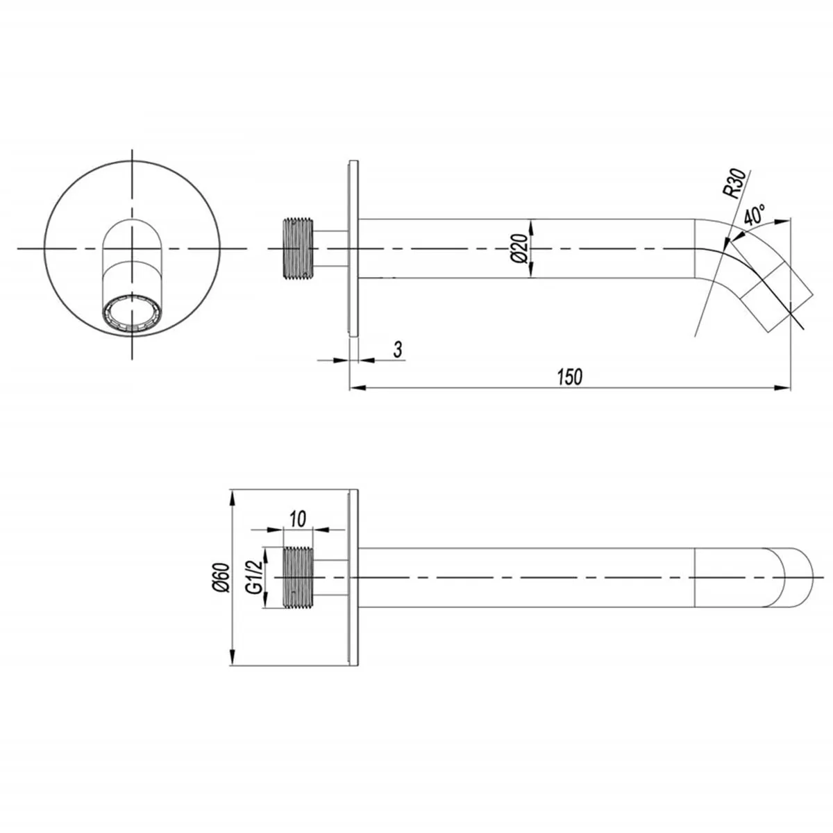 Crosswater 3ONE6 Bath Spout