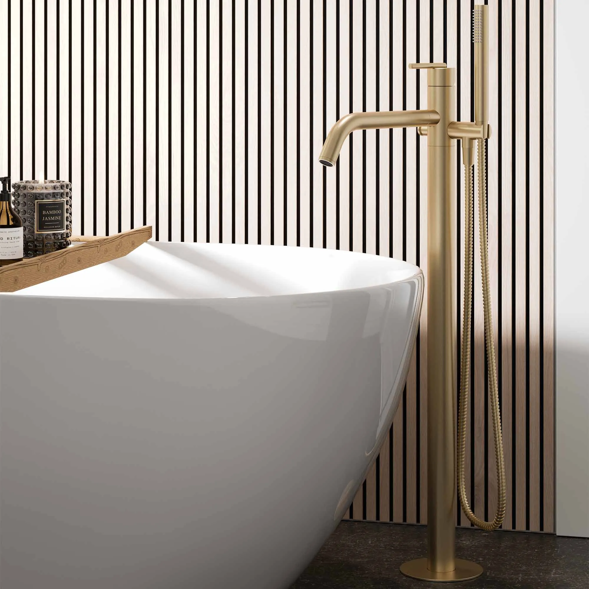 Crosswater 3ONE6 Lever Floorstanding Bath Shower Mixer With Handset