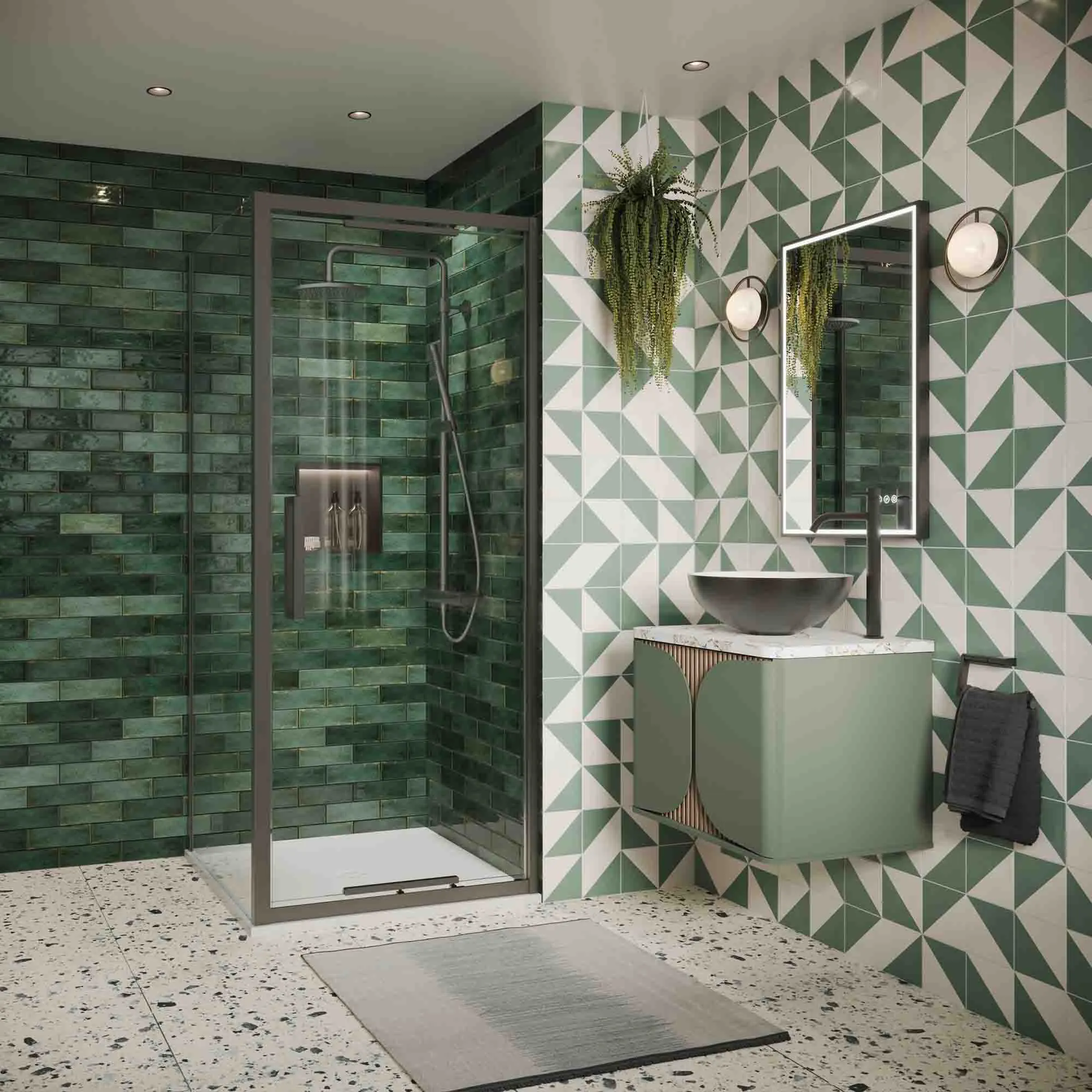 Crosswater Asura Infold Shower Door & Side Panel - Slate