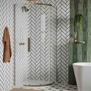 Crosswater Asura Quadrant Shower Door - Brushed Stainless Steel