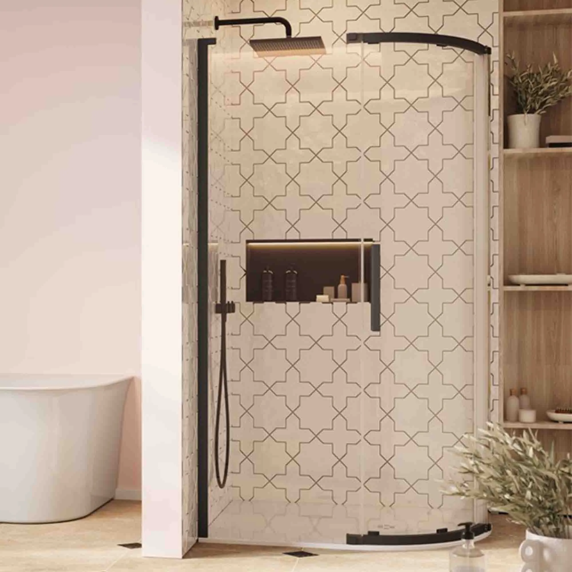 Crosswater Asura Quadrant Shower Door - Matt Black