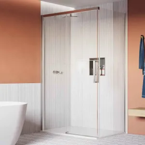 Crosswater Asura Sliding Shower Door & Side Panel - Polished Stainless Steel
