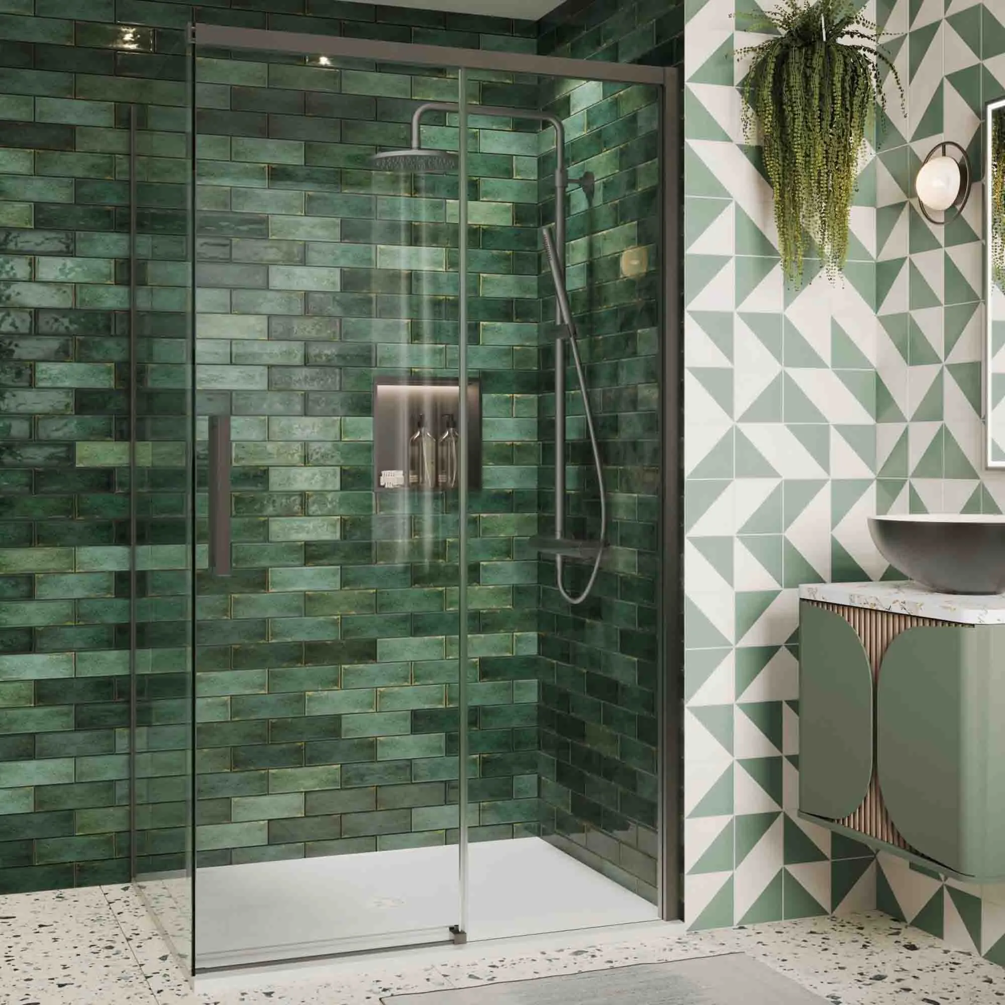 Crosswater Asura Sliding Shower Door & Side Panel - Slate