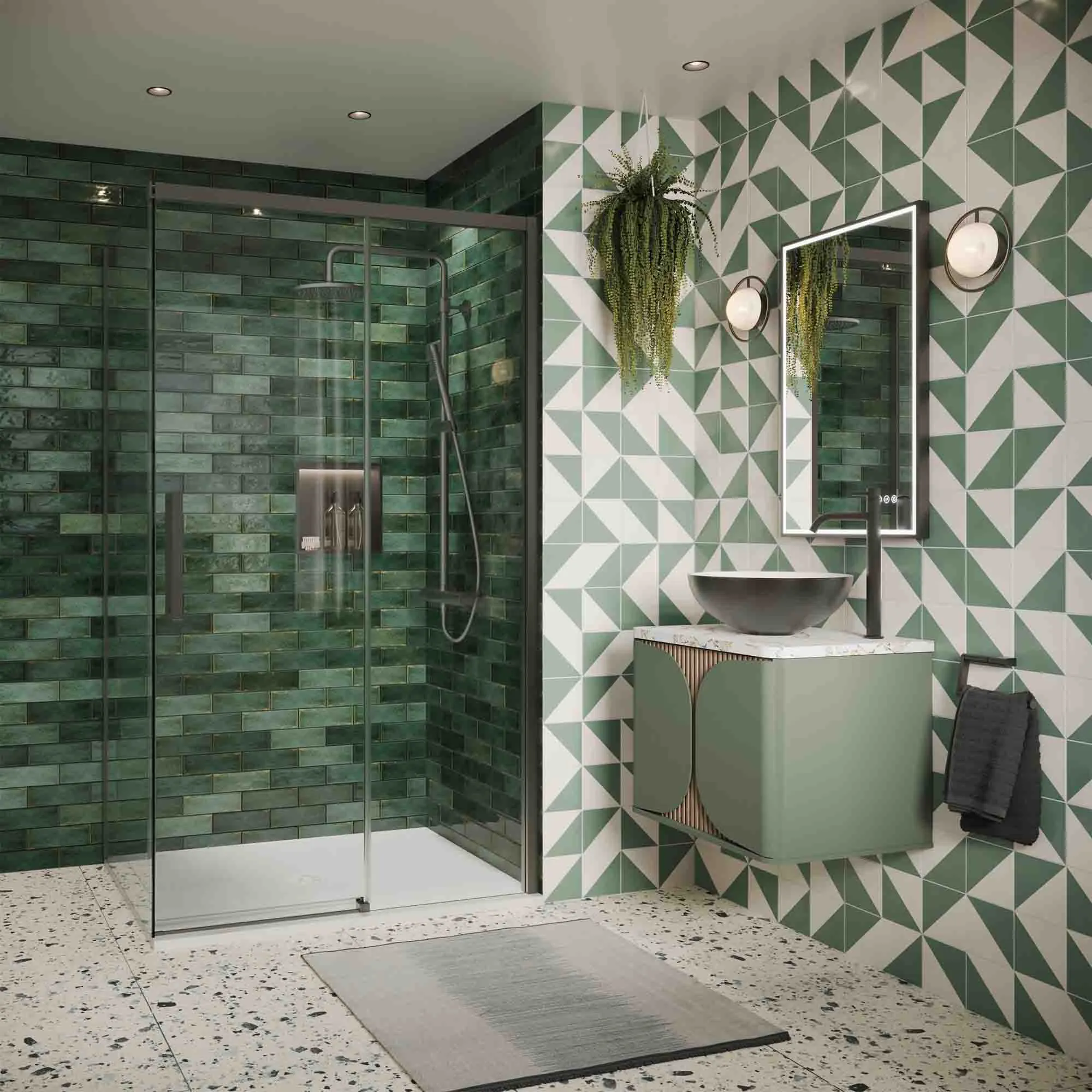Crosswater Asura Sliding Shower Door & Side Panel - Slate