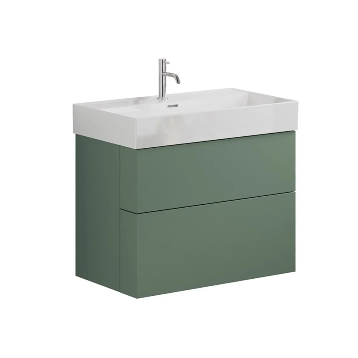 Crosswater Avenue Wall Mounted Vanity Unit With Basin - Sage Green