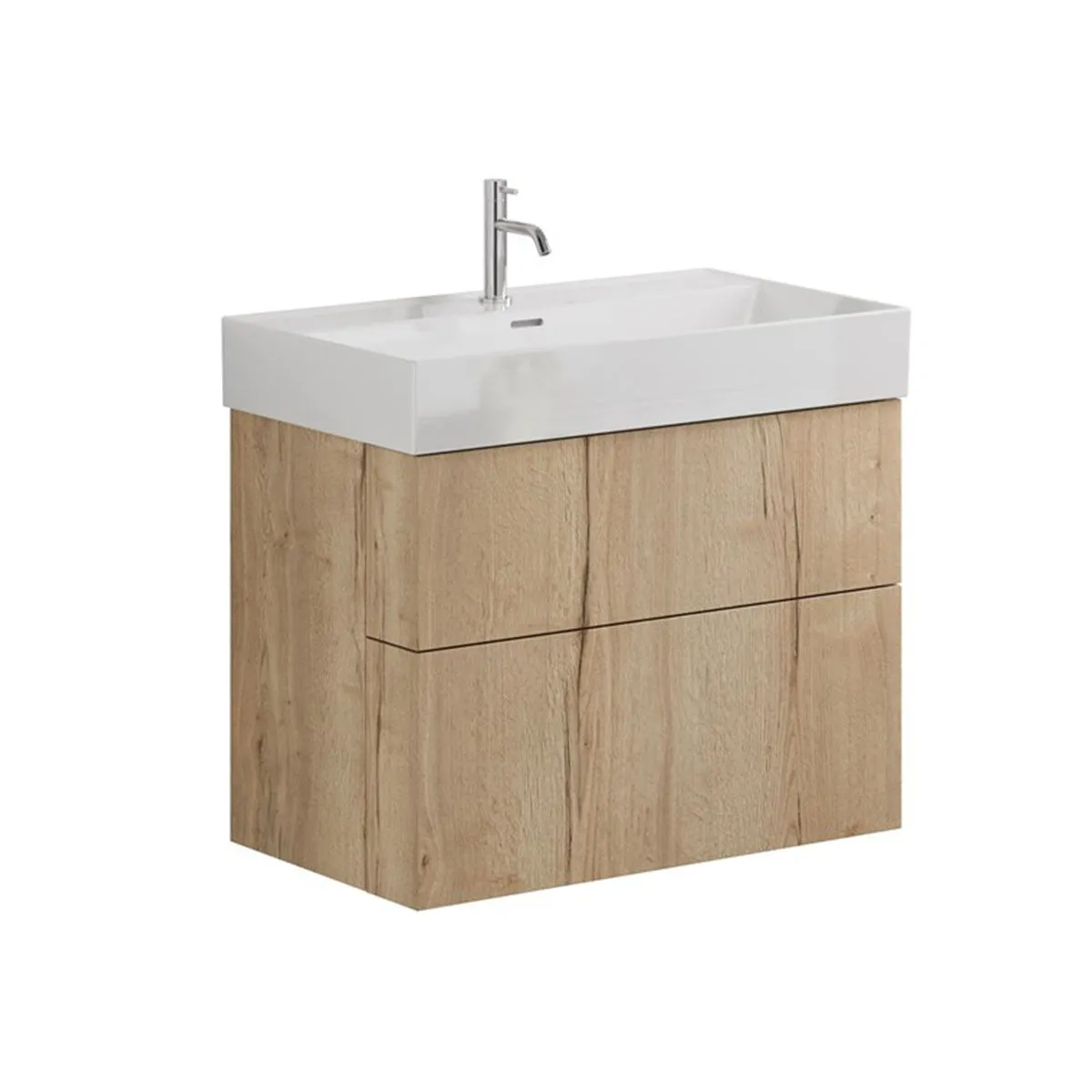 Crosswater Avenue Wall Mounted Vanity Unit With Basin - Windsor Oak