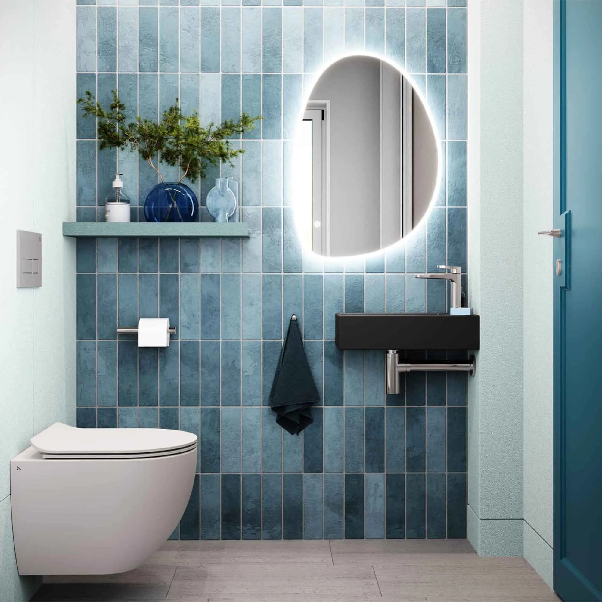 Crosswater Beck Cloakroom Washbasin - Matt Black