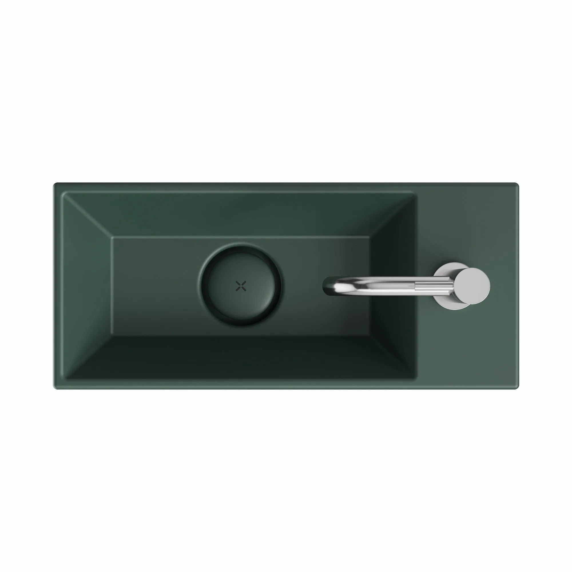 Crosswater Beck Cloakroom Washbasin - Matt Green