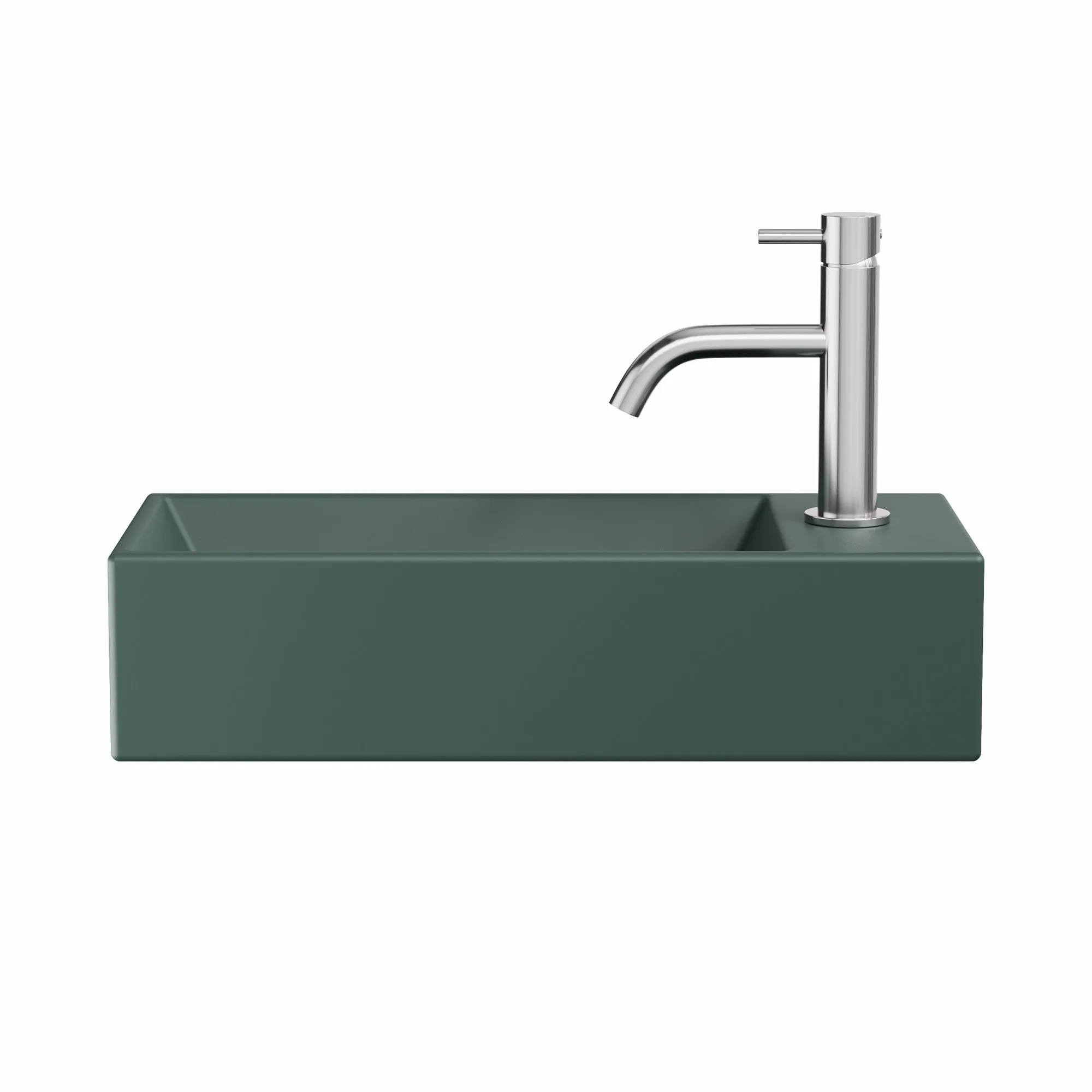 Crosswater Beck Cloakroom Washbasin - Matt Green