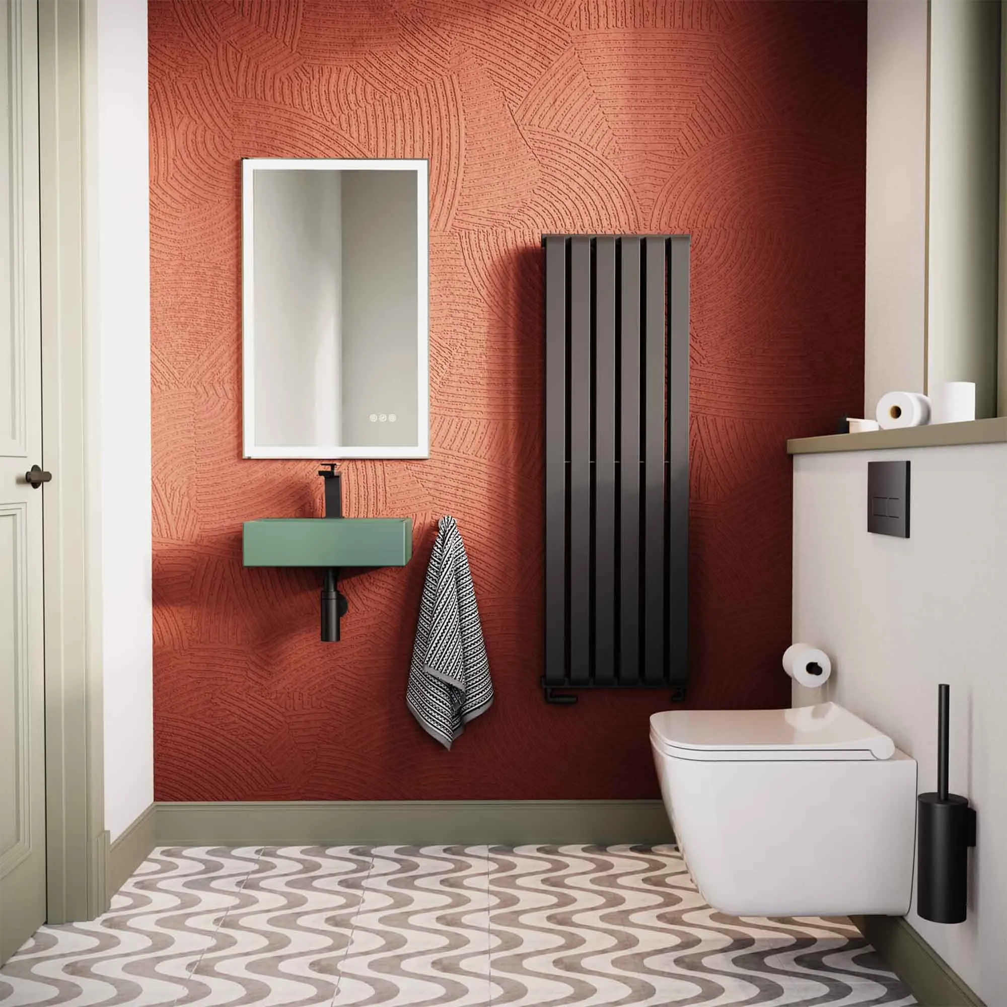 Crosswater Beck Cloakroom Washbasin - Matt Green