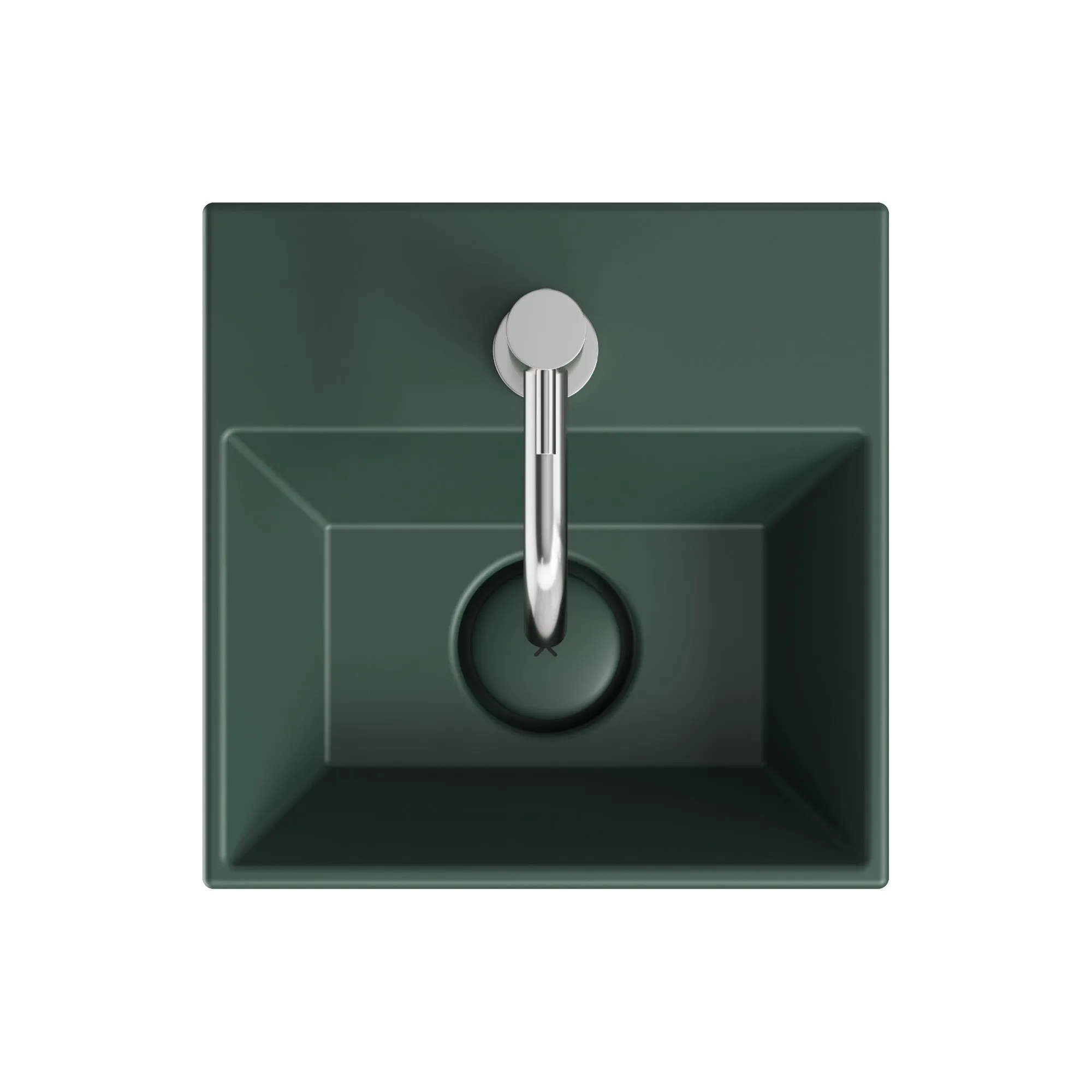 Crosswater Beck Cloakroom Washbasin - Matt Green