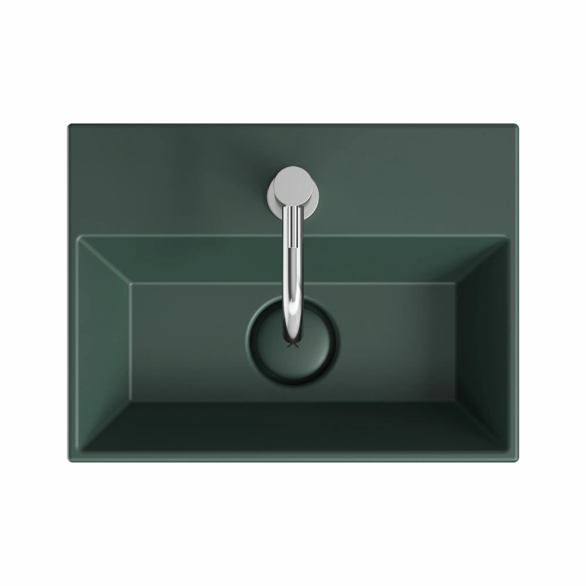 Crosswater Beck Cloakroom Washbasin - Matt Green