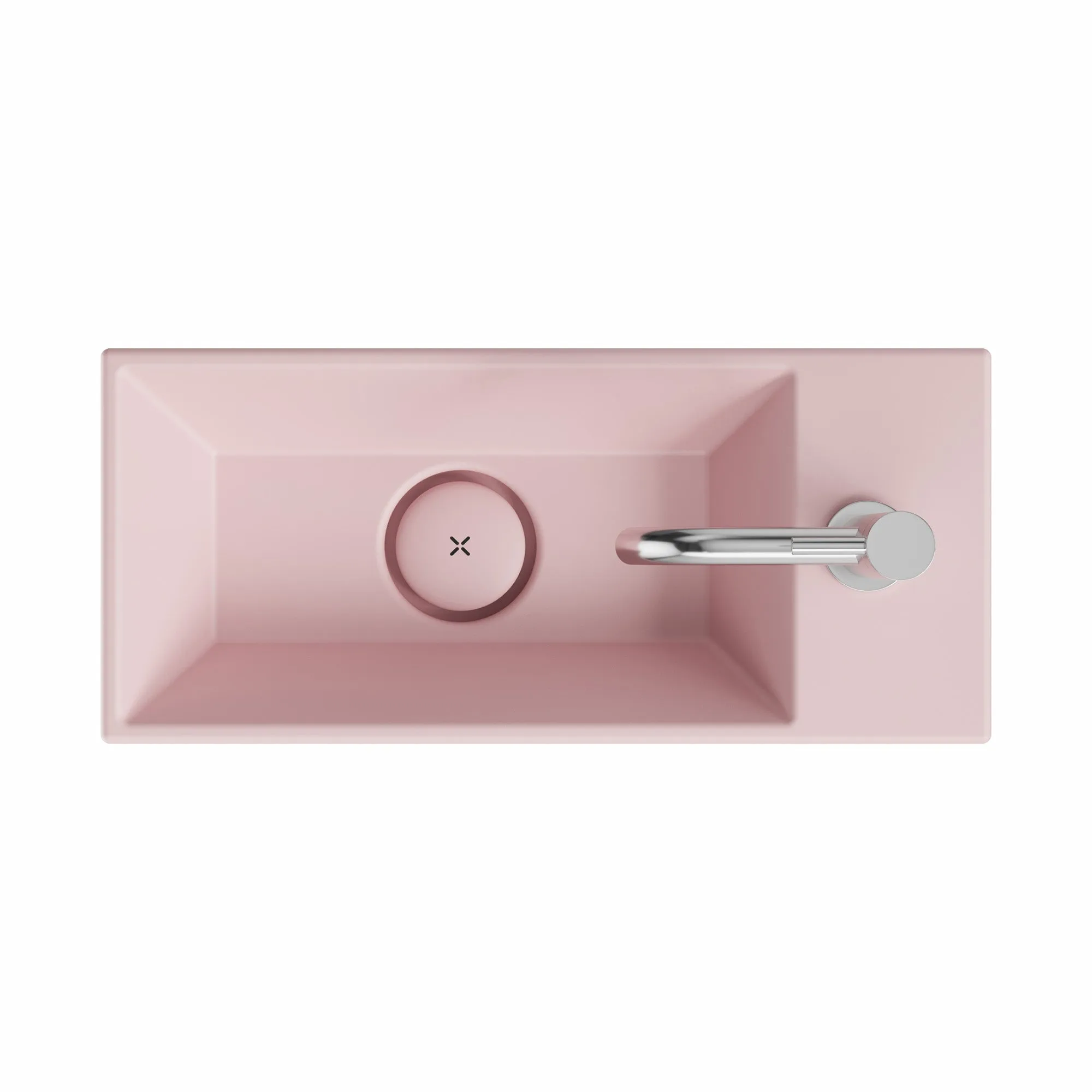 Crosswater Beck Cloakroom Washbasin - Matt Pink