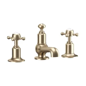 Crosswater Belgravia Crosshead 3 Tap Hole Basin Mixer Set With Pop Up Waste