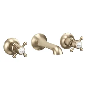 Crosswater Belgravia Crosshead 3 Tap Hole Wall Mounted Basin Mixer Set