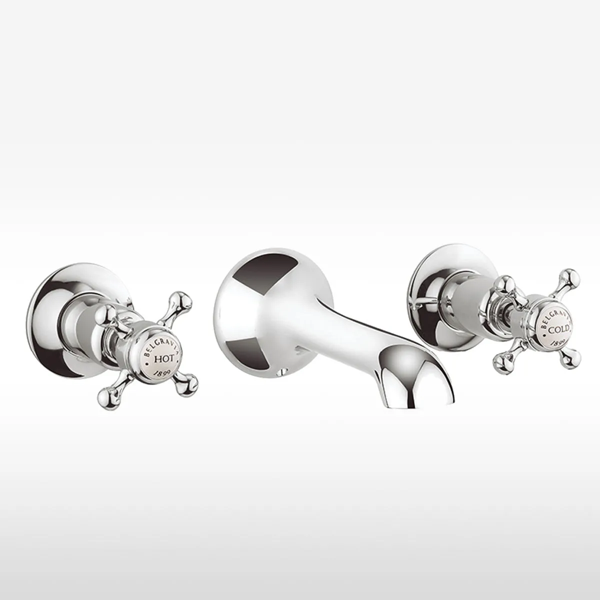 Crosswater Belgravia Crosshead 3 Tap Hole Wall Mounted Basin Mixer Set