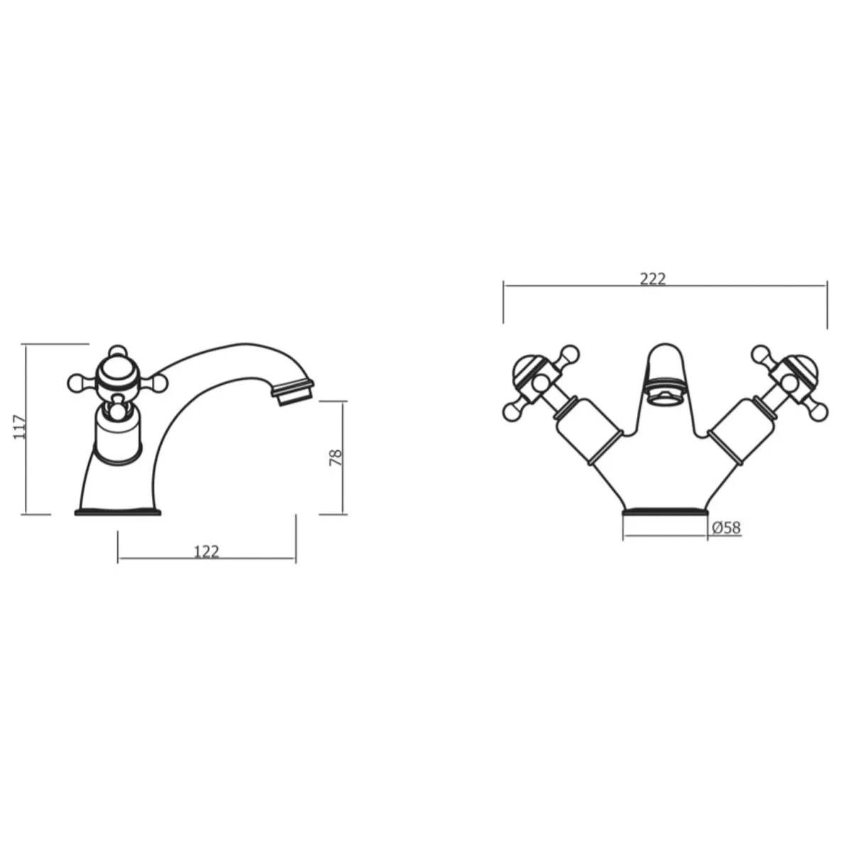 Crosswater Belgravia Crosshead Basin Mono Mixer With Pop Up Waste