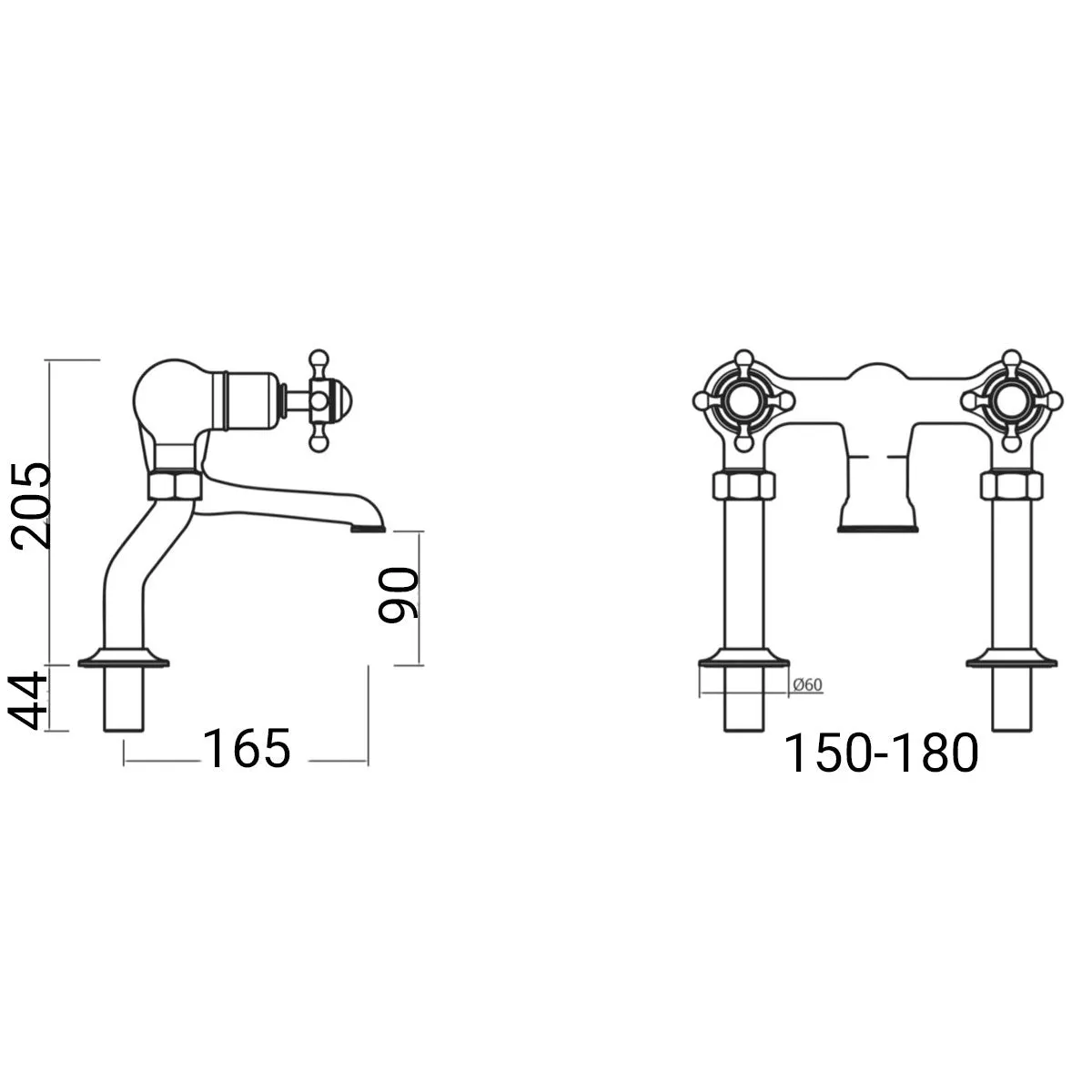 Crosswater Belgravia Crosshead Bath Filler