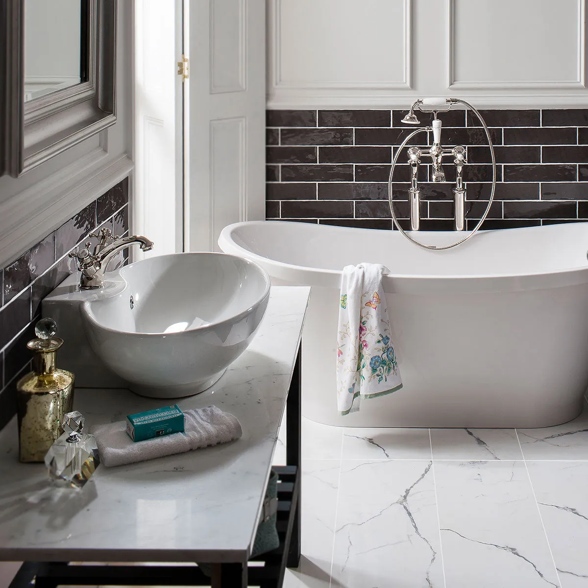 Crosswater Belgravia Crosshead Bath Shower Mixer With Handheld Kit