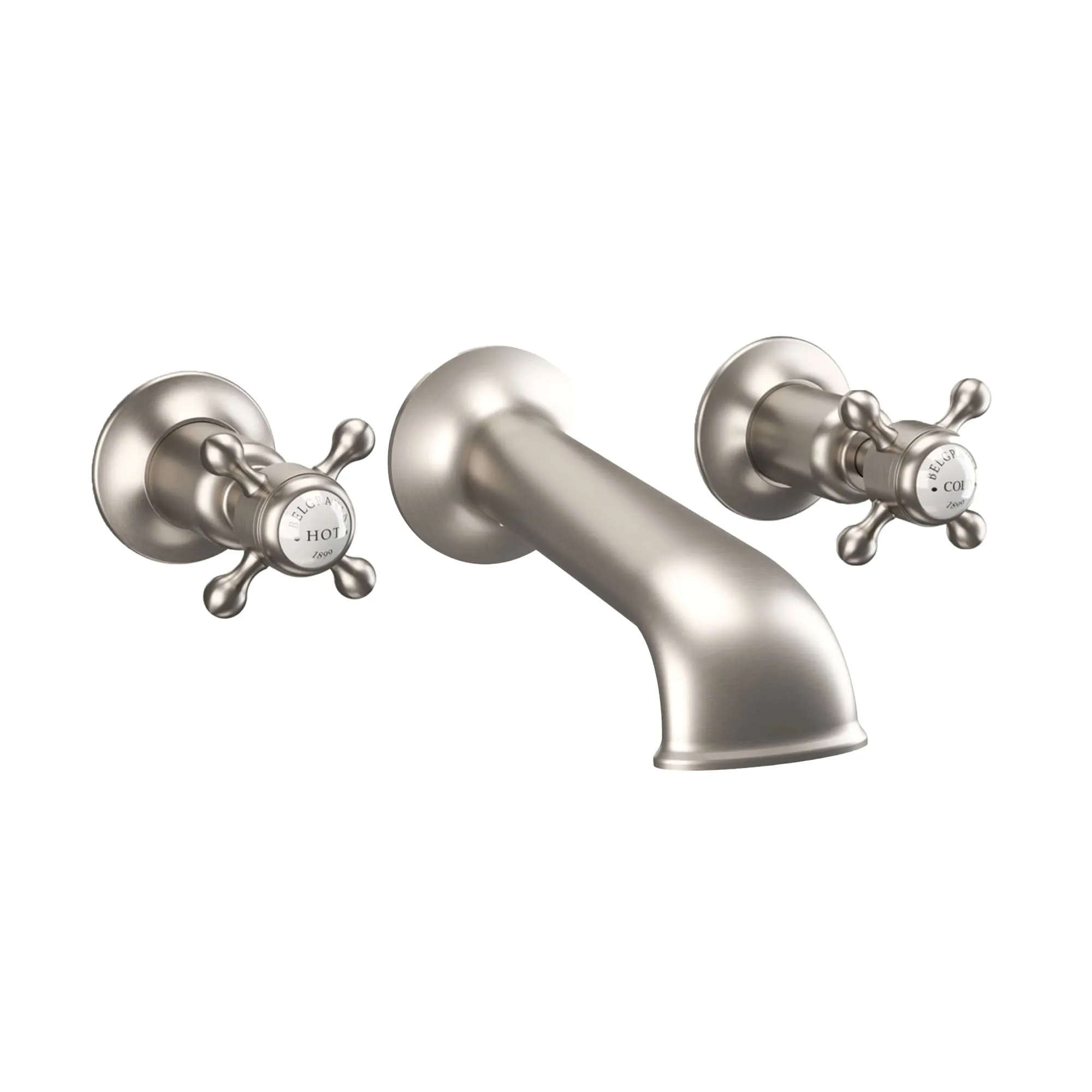 Crosswater Belgravia Crosshead Wall Mounted Bath Spout with Hot and Cold Taps