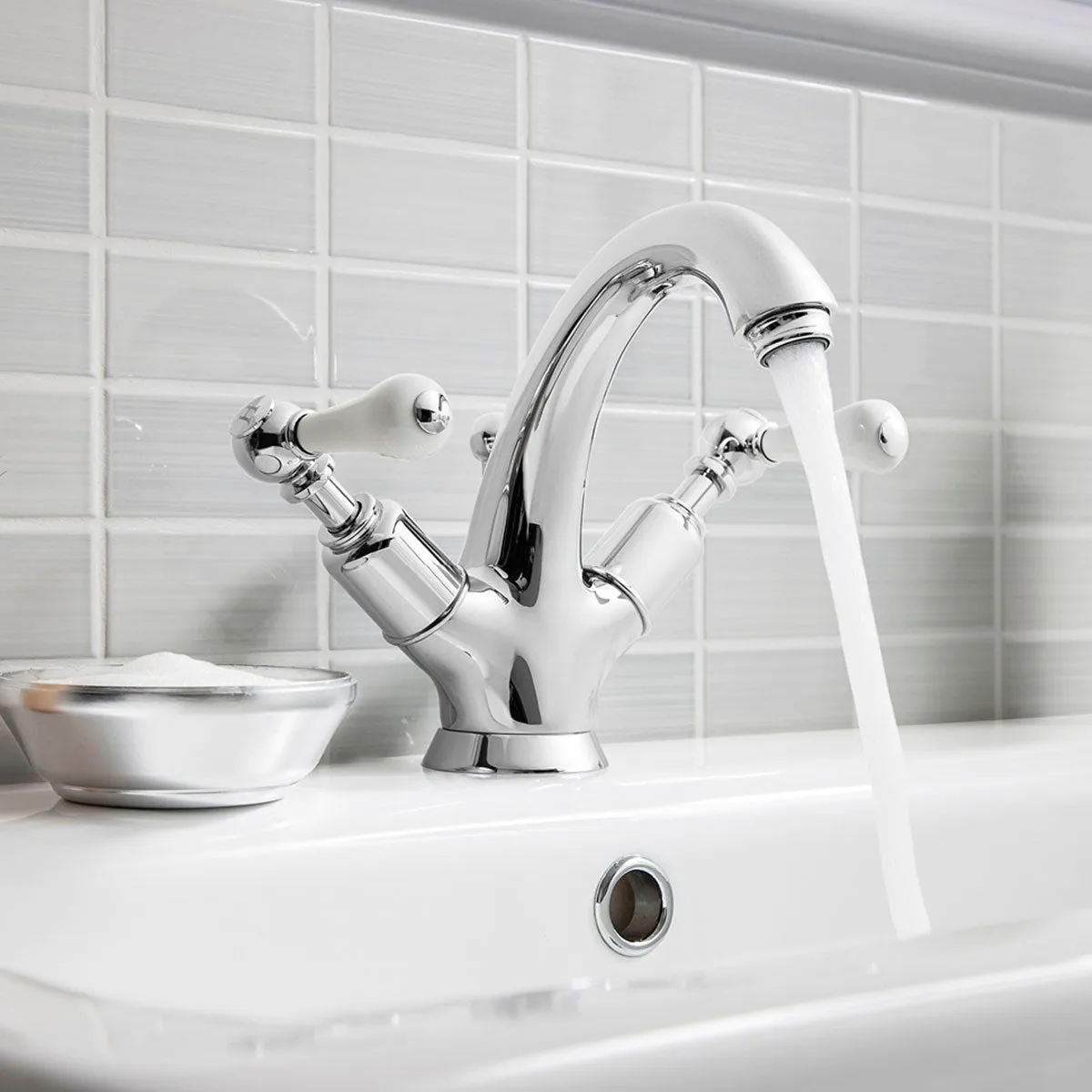 Crosswater Belgravia Highneck Lever Basin Mono Mixer With Pop Up Waste - Chrome