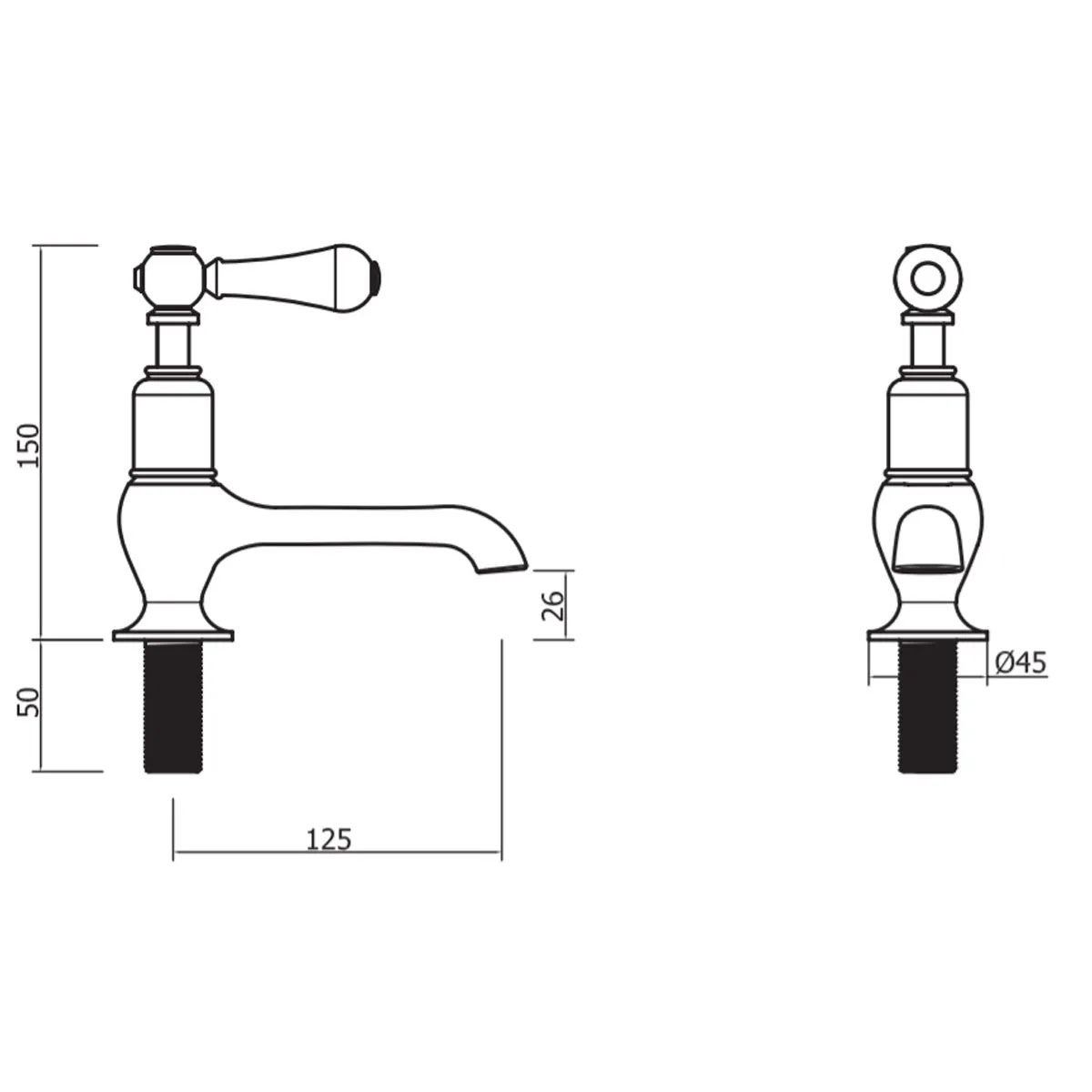 Crosswater Belgravia Long Nose Lever Basin Taps