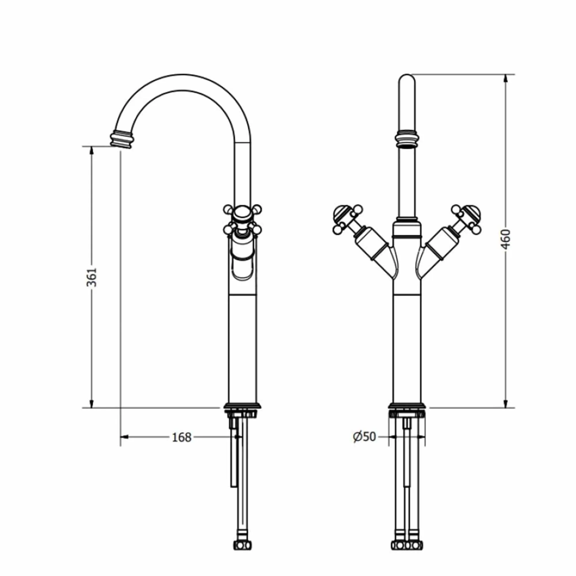 Crosswater Belgravia Tall Mono Basin Mixer Tap