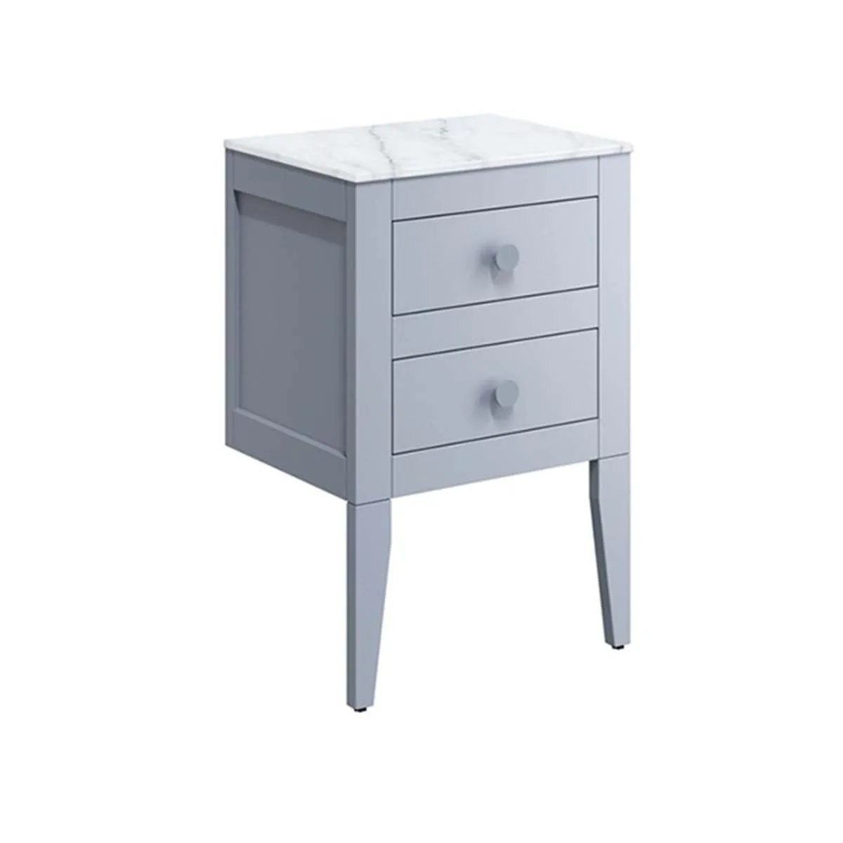 Crosswater Canvass Wall Mounted 2-Drawer Vanity Unit With Carrara Worktop - Storm Grey Matt