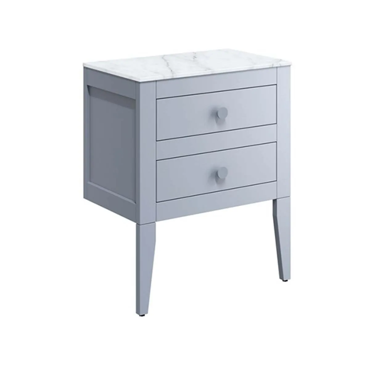 Crosswater Canvass Wall Mounted 2-Drawer Vanity Unit With Carrara Worktop - Storm Grey Matt