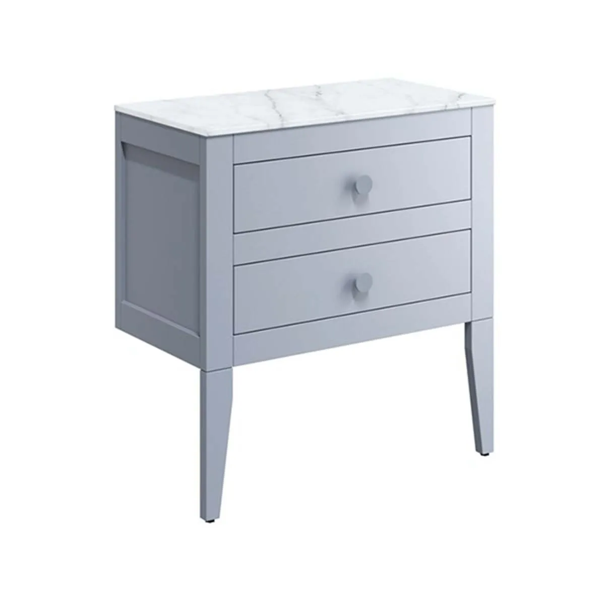 Crosswater Canvass Wall Mounted 2-Drawer Vanity Unit With Carrara Worktop - Storm Grey Matt