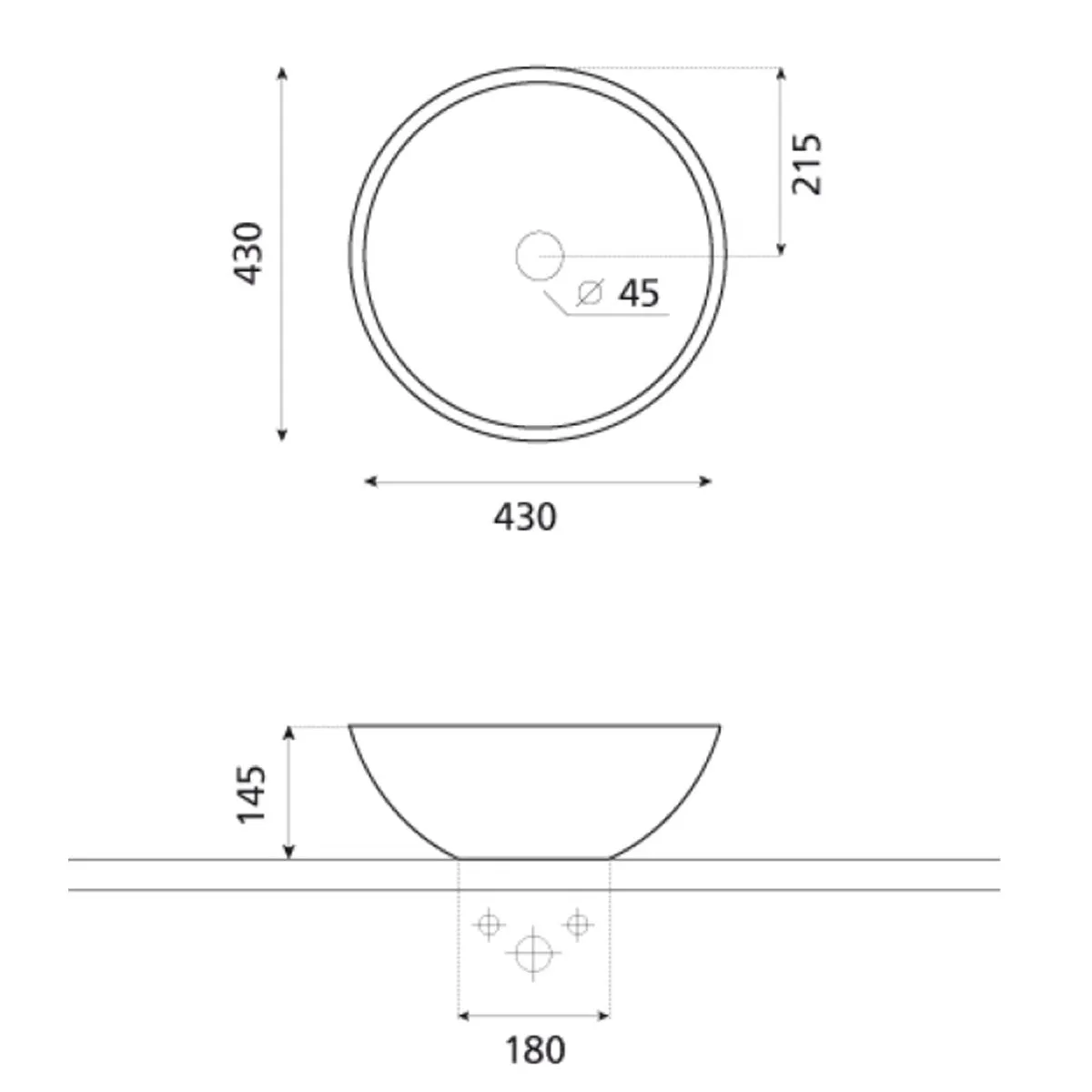 Crosswater Castellon Plus Countertop Basin