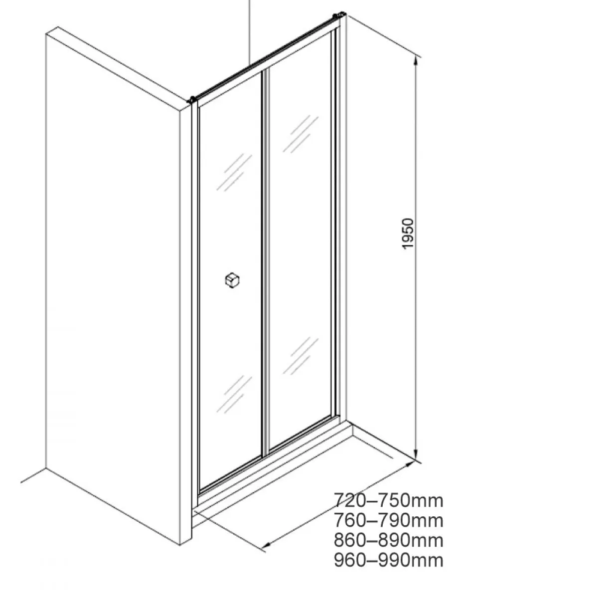 Crosswater Clear 6 Bi-Fold Shower Door & Side Panel - Silver