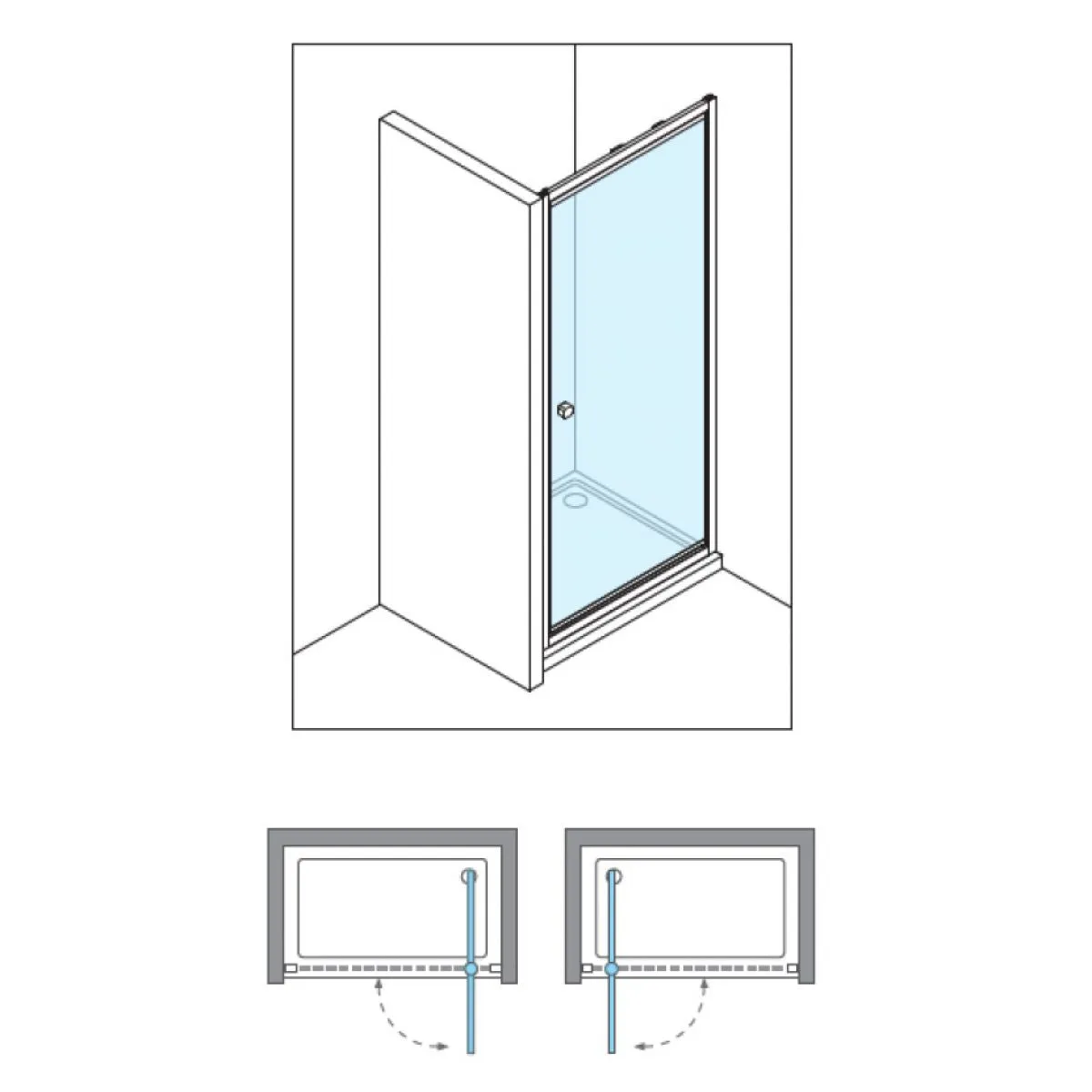 Crosswater Clear 6 Infold Shower Door & Side Panel - Brushed Brass