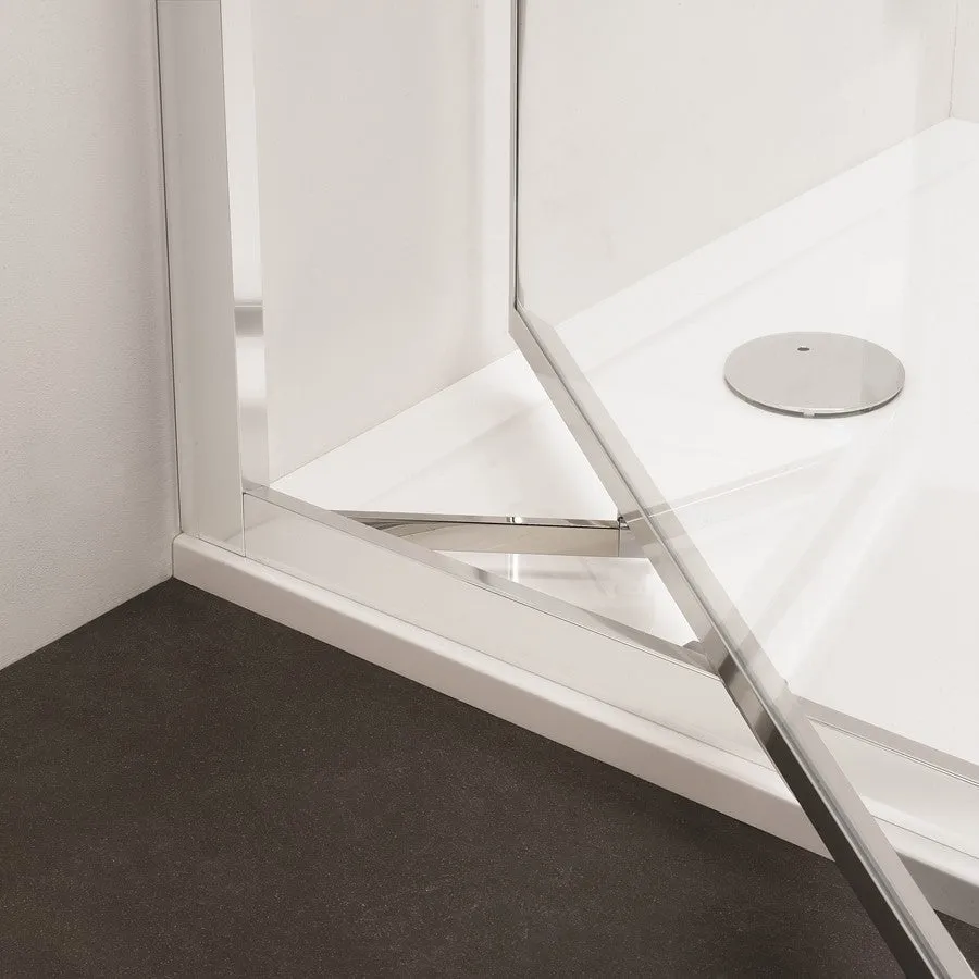 Crosswater Clear 6 Infold Shower Door & Side Panel - Brushed Brass