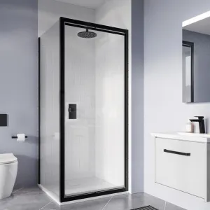 Crosswater Clear 6 Infold Shower Door & Side Panel - Matt Black