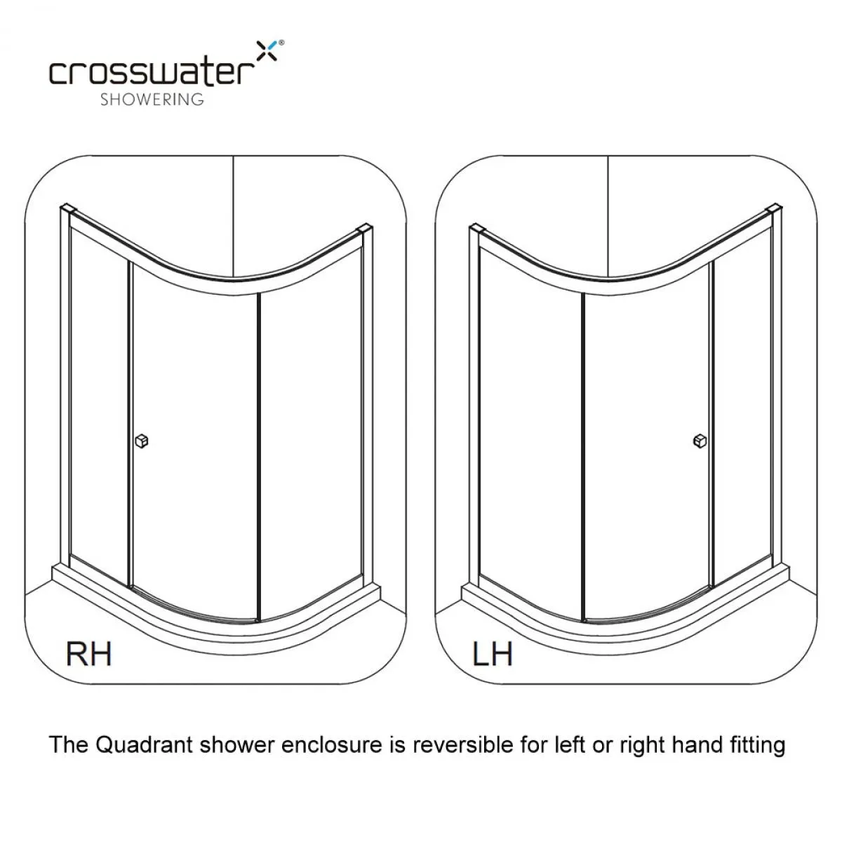 Crosswater Clear 6 Offset Quadrant Shower Door - Silver