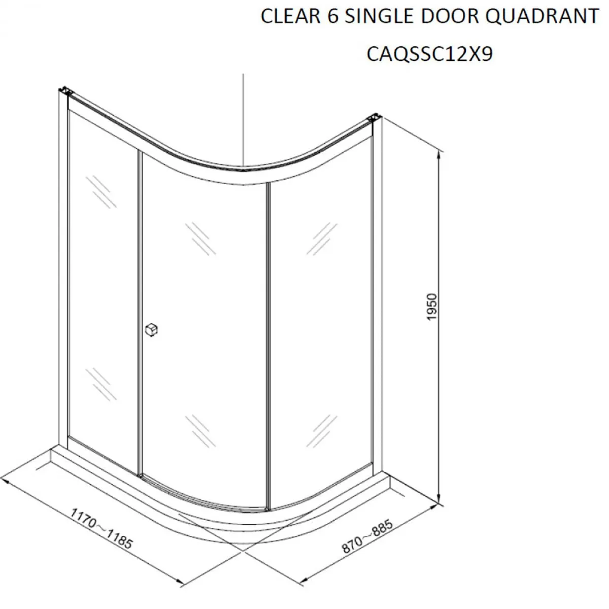 Crosswater Clear 6 Offset Quadrant Shower Door - Silver