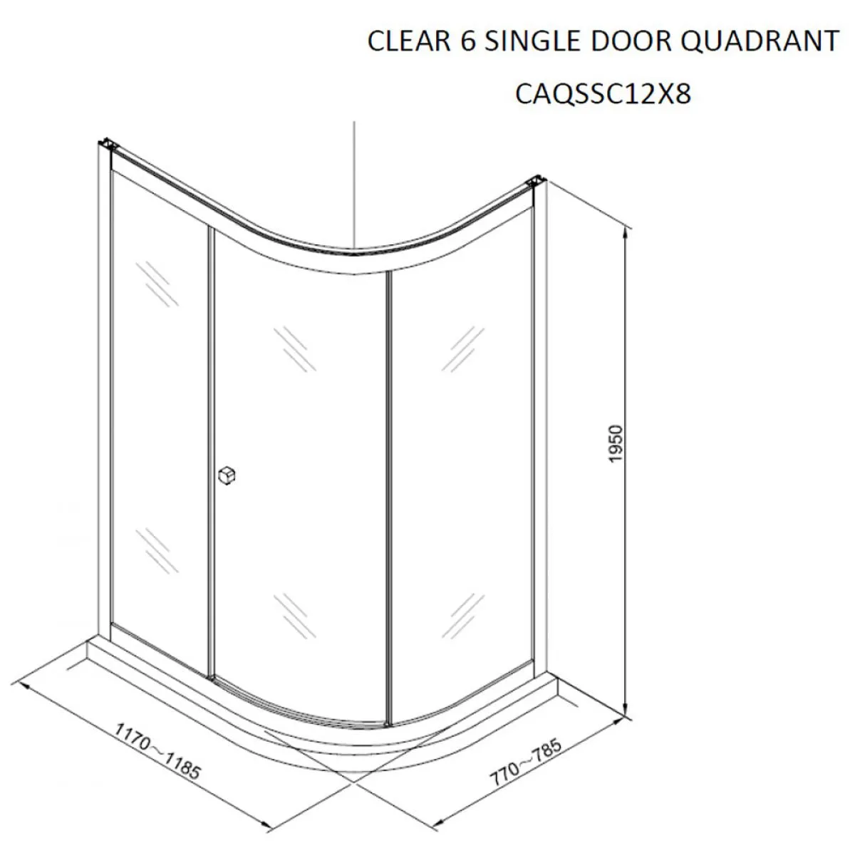 Crosswater Clear 6 Offset Quadrant Shower Door - Silver