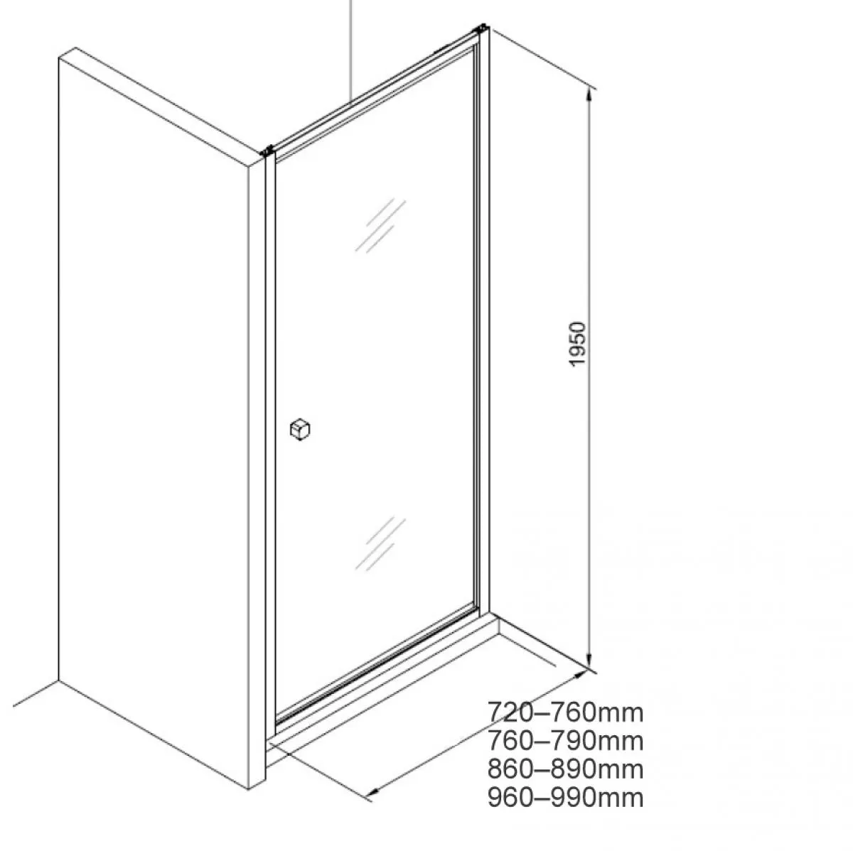 Crosswater Clear 6 Pivot Shower Door & Side Panel - Matt Black