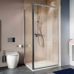 Crosswater Clear 6 Pivot Shower Door & Side Panel - Silver