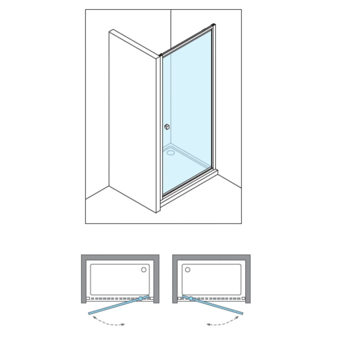 Crosswater Clear 6 Pivot Shower Door & Side Panel - Silver