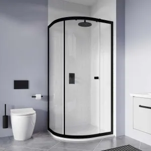 Crosswater Clear 6 Quadrant Shower Door - Matt Black