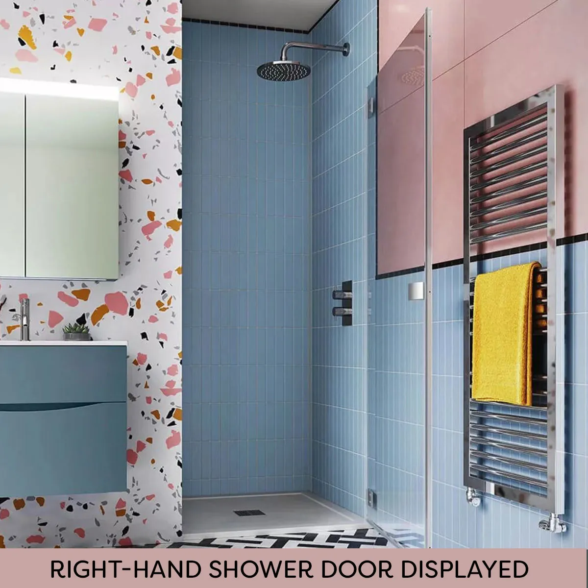Crosswater DESIGN 8 Hinged Shower Door & Optional Side Panel - Silver