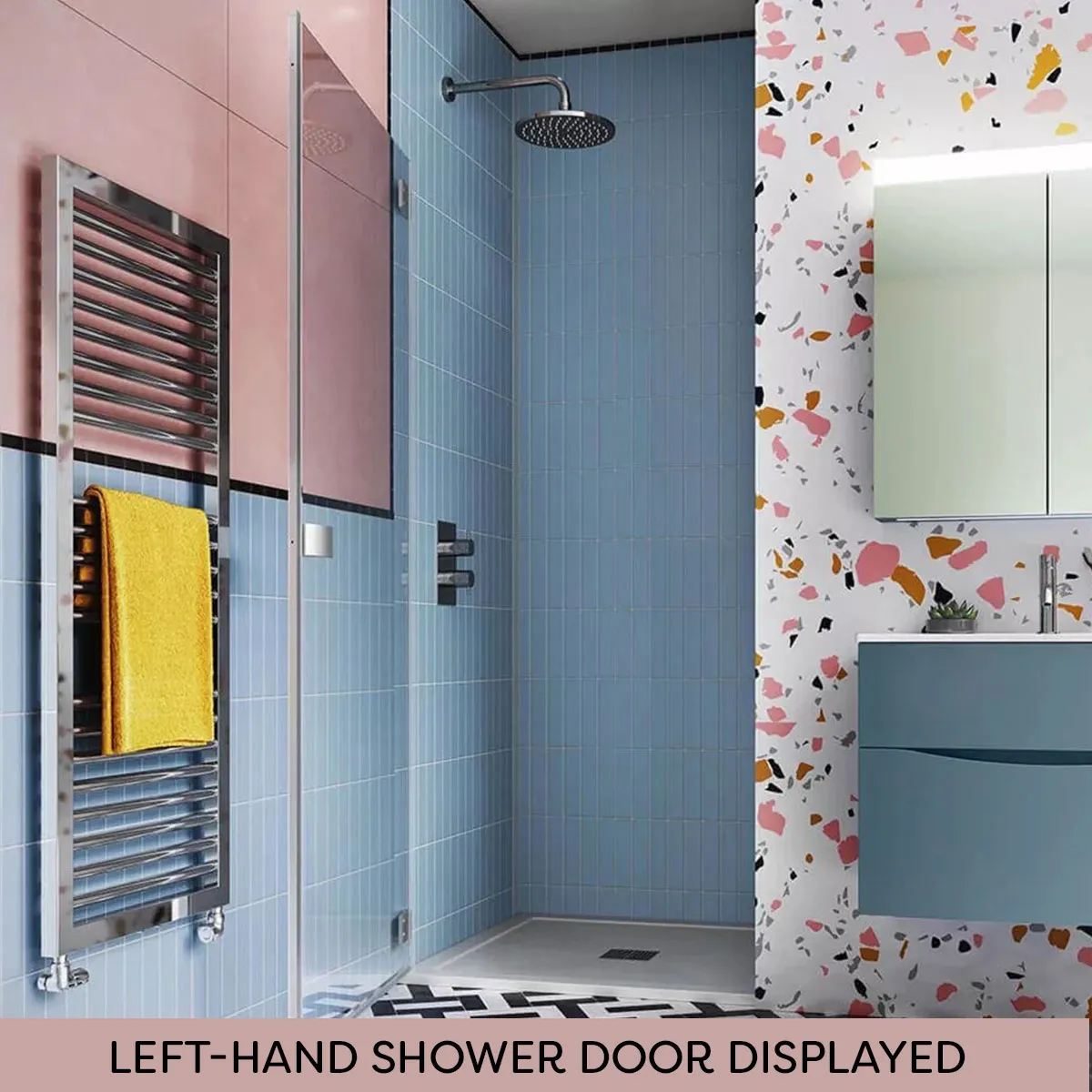 Crosswater DESIGN 8 Hinged Shower Door & Optional Side Panel - Silver