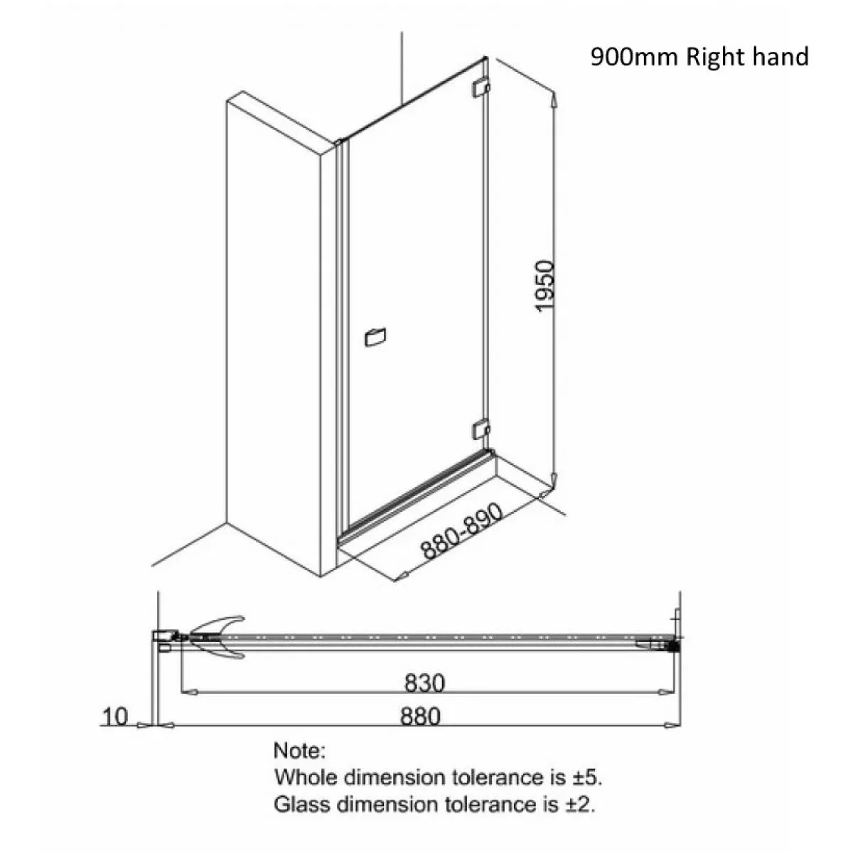 Crosswater DESIGN 8 Hinged Shower Door & Optional Side Panel - Silver